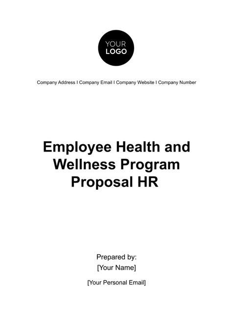 Employee Health and Wellness Program Proposal HR Template - Edit Online