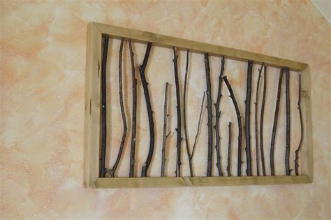 Rustic Wall Art White Branches Framed Art Rustic Wall Decor Rustic