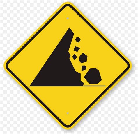 Warning Sign Hazard Symbol Rockfall Png 800x800px Sign Area Brand