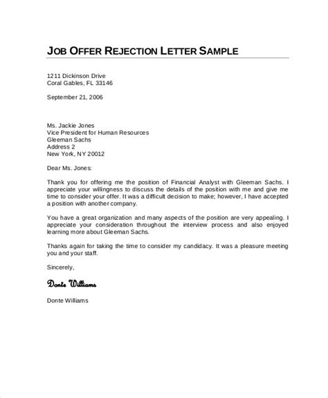 9 Job Rejection Letters Free Sample Example Format