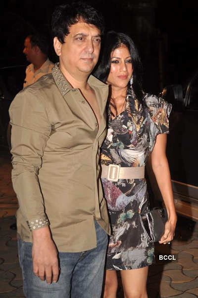 Sajid Nadiadwala With Wife Wardha At Akshay Kumars Bash For The Movie Speedy Singh