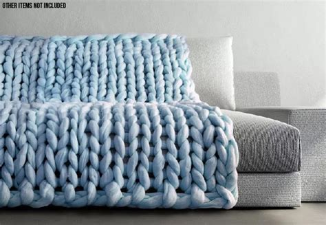 Handmade Chunky Knit Blanket • Grabone Nz
