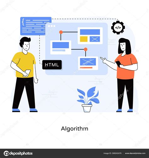 Algorithm Cartoon Vector Illustration Stock Vector Image By