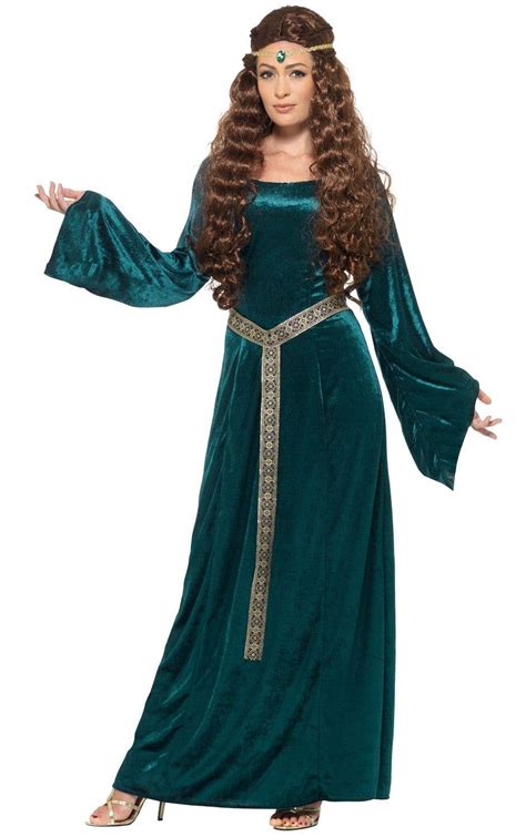 Long Plus Size Green Medieval Costume Renaissance Womens Costume