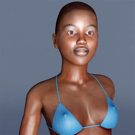 Black Female Rigged 3D Model 50 Unknown Max 3ds Dae Fbx Pwc