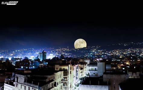 Mylebanon 🇱🇧 Beirut Lebanon Supermoon Moon Night Sky City