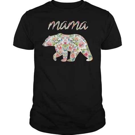 Mama Bear Floral Shirt Hoodie Sweater Longsleeve T Shirt