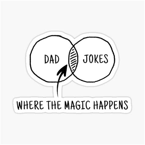 Dad Jokes Where The Magic Happens Sticker By Breadj07 Redbubble