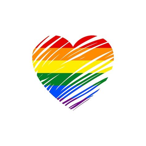 Premium Vector Symbol Heart With Rainbow Flag Lgbt Pride