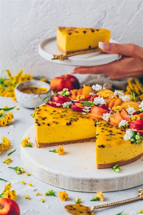 No Bake Mango Cheesecake Pie With Passion Fruit Vegan Artofit