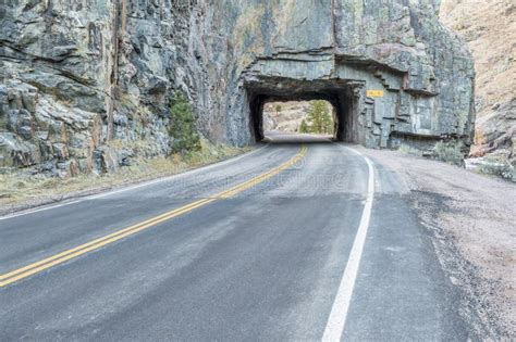 Highway Tunnel In Rocky Mountains Stock Photo Image Of Road River