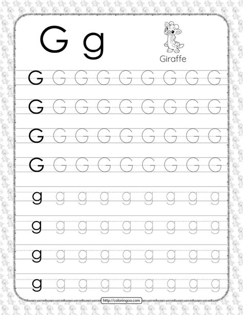 Printable Dotted Letter G Tracing Pdf Worksheet Free Printable
