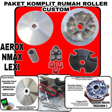 Jual Paket Pulley Bubut Cvt Rumah Roller Lexi 125 Aerox 155 Nmax 15 Modifikasi Rumah Roller