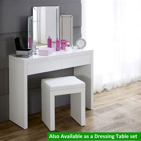 Small dressing tables with drawers. White High Gloss 2 Drawer Dressing Console Table | White ...
