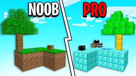 Noob Skyblock Vs Pro Skyblock Youtube