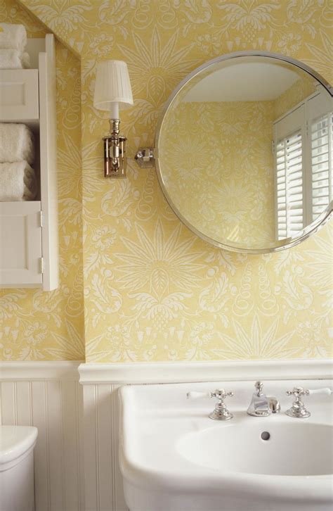Designers' favorite colors bathroom wallpaper yellow, yellow bathroom