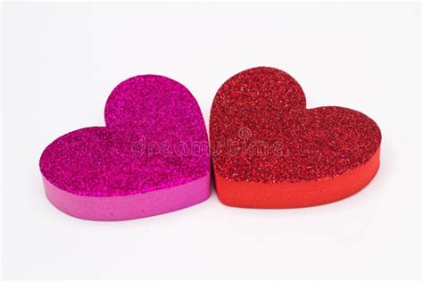 Glitter Red And Pink Hearts Background Stock Image Image Of