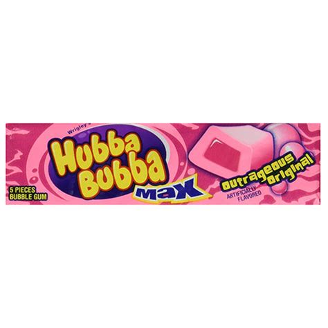 Hubba Bubba Max Outrageous Original Bubble Gum 5 Piece Pack All