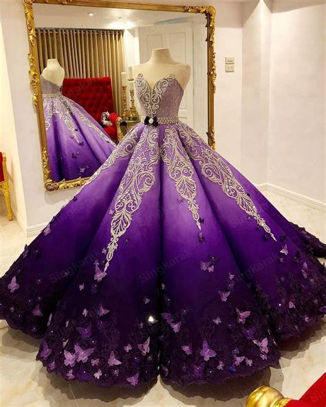 New Arrival Purple Princess Quinceanera Dresses 2021 Butterfly Engagement Sweet 16 Dress Ball