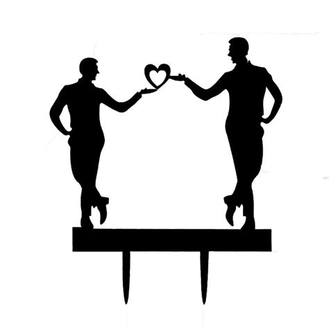 Gay Silhouette Homosexual Wedding Cake Topper For Men T Gay Wedding