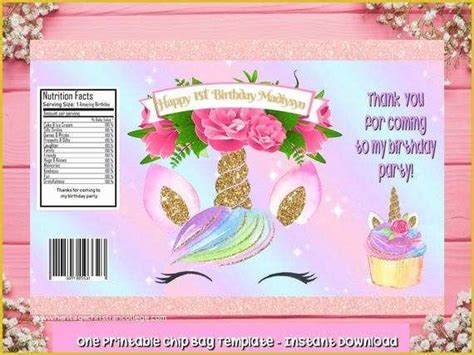 Click download to choose the template that you wish to make use of. Free Printable Chip Bag Template Of Unicorn Chip Bag Template Unicorn Chip Bag Printables ...