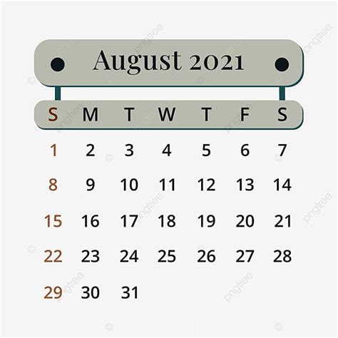 Wireframe August Calendar Png Images Vector Design Graphic