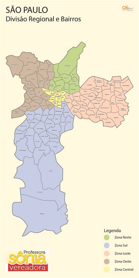 Mapa Divisão De Bairros De São Paulo Citimaps