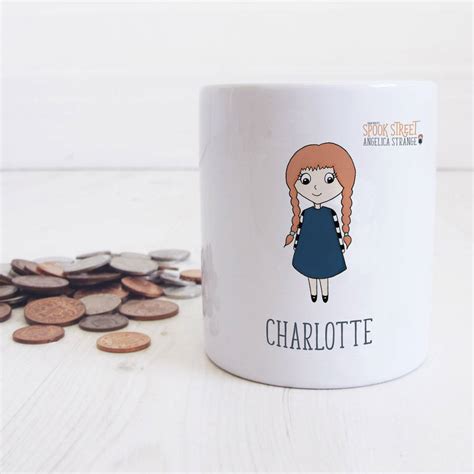Personalised Spook Street Angelica Moneybox By Chips And Sprinkles