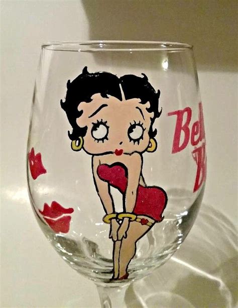 Pin By Billie On Betty Boop Betty Boop Hand Painted Wine Glasses Painted Wine Glass