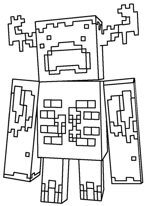 Minecraft Warden Colouring Page Minecraft Coloring Pages Adult