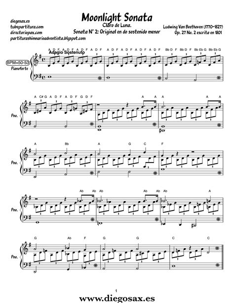 Piano sonata quot moonlight sonata quot no 14 1st mvt op 27. tubescore: Moonlight Sonata Piano Easy Sheet Music by ...