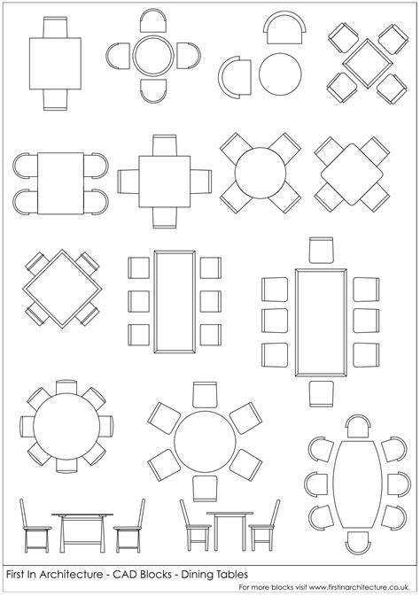 This autocad design can be used in your garden furniture design cad drawings. Free CAD Blocks - Dining Tables