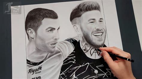 Drawing Ronaldo And Ramos 2023 How To Draw Cristiano Ronaldo And