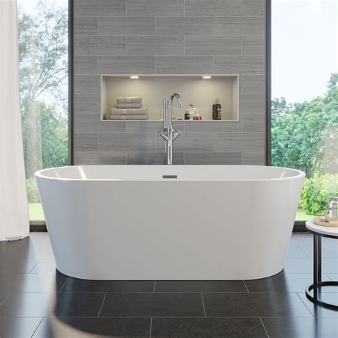 2 spaces for storage of sponge and shampoo/wash bottles. Luxury Freestanding Bath 1500 Large Tub Modern Bathroom ...