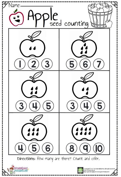 Apple Worksheets For Preschoolers