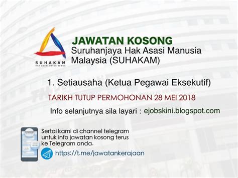 Berikut dikongsikan maklumat terkini bagaimana untuk membuat permohonan jawatan kosong pdrm seluruh negara bagi tahun 2018. Jawatan Kosong Terkini di SUHAKAM - Mei 2018