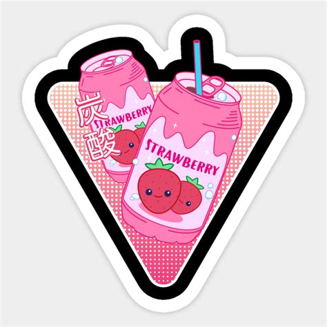 Kawaii Strawberry Soda Vaporwave Aesthetic And Japenese Kanji Otaku