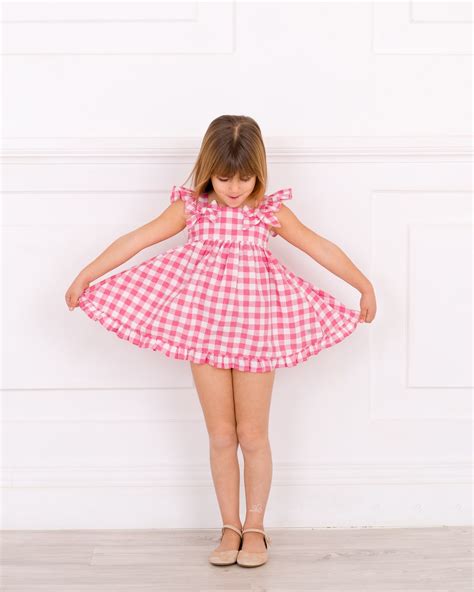 Girls Red And White Gingham Dress Outfit Missbaby