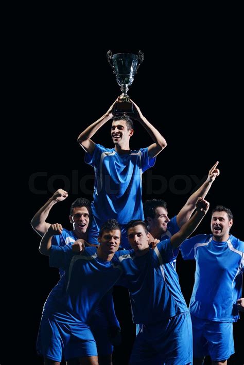 Soccer Players Celebrating Victory Stock Image Colourbox