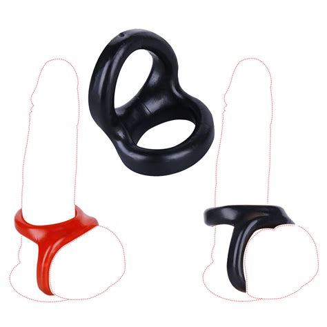 Male Scrotum Testicle Squeeze Ring Cage Soft Stretcher Enhancer Delay