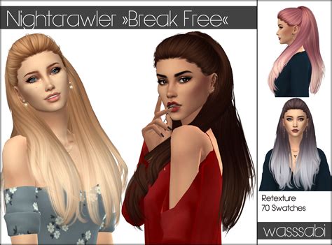 Nightcrawler Break Free Hair Retextured At Wasssabi Sims Sims 4 Updates