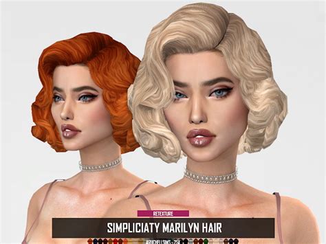 Ruchellsims Simpliciaty Marilyn Hair Retexture At Redheadsims Sims 4