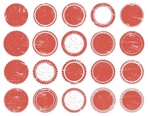 Premium Vector Grunge Texture Stamp Rubber Red Circle Stamps