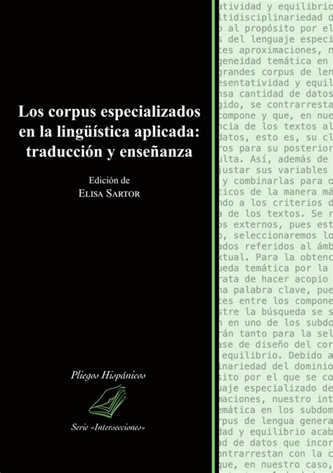 Pdf Los Corpus Especializados En La Lingüística Aplicada Traducción