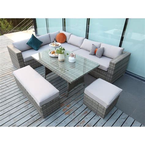 ebern designs chernow rectangular 9 person 150cm long dining set with cushions uk