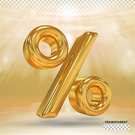 Premium Psd Percent Gold 3d Render Styles