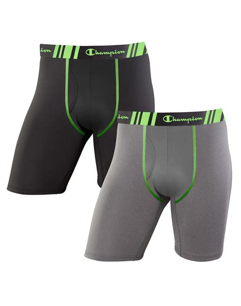 Mens Champion Chtl Tech Performance Long Boxer Briefs 2 Pack