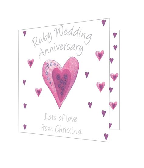 Personalised Ruby Anniversary Card Just For Ts