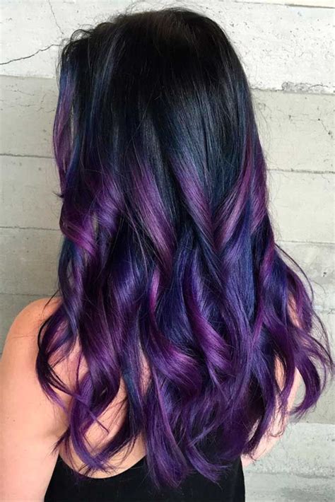 35 Hypnotic Purple And Black Hair Shades Purple Hair Highlights Hair