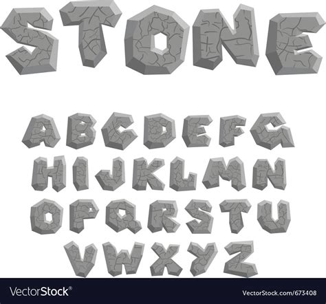 Stone Alphabet Royalty Free Vector Image Vectorstock